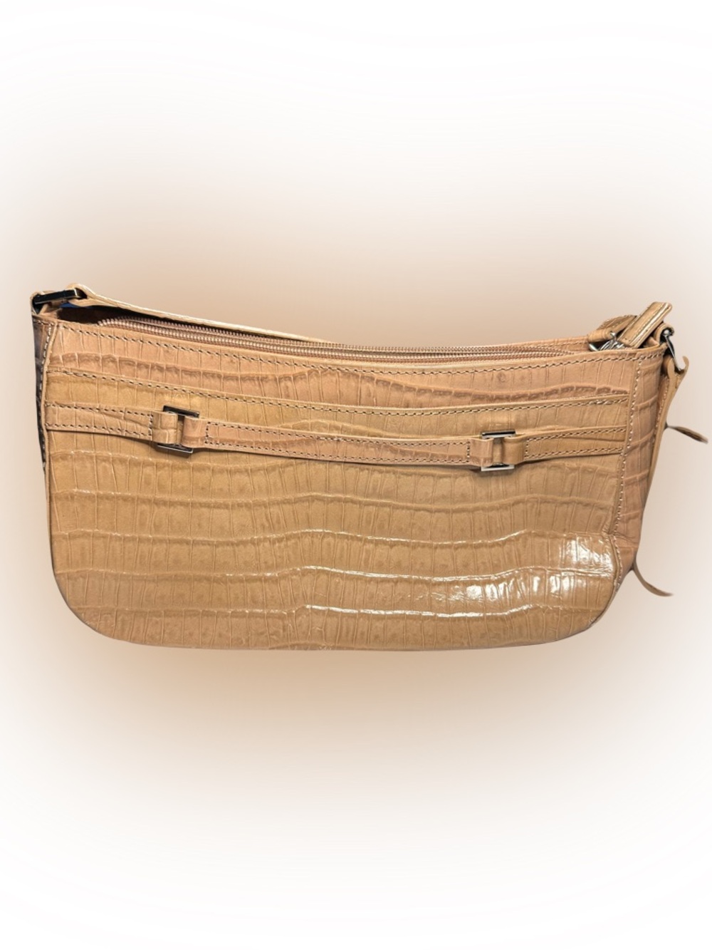Etienne Aigner Croc-Embossed Shoulder Bag in Beige
